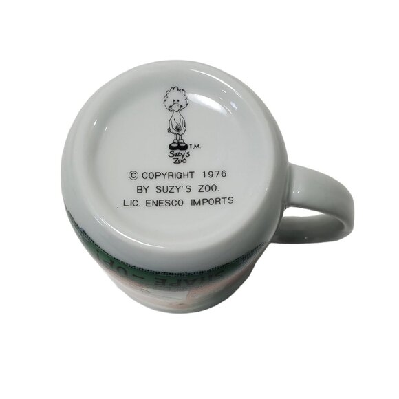 Vintage Suzy's Zoo 1976 Shape-Up 8 oz Porcelain Coffee Tea Mug Cup - Picture 7 of 7
